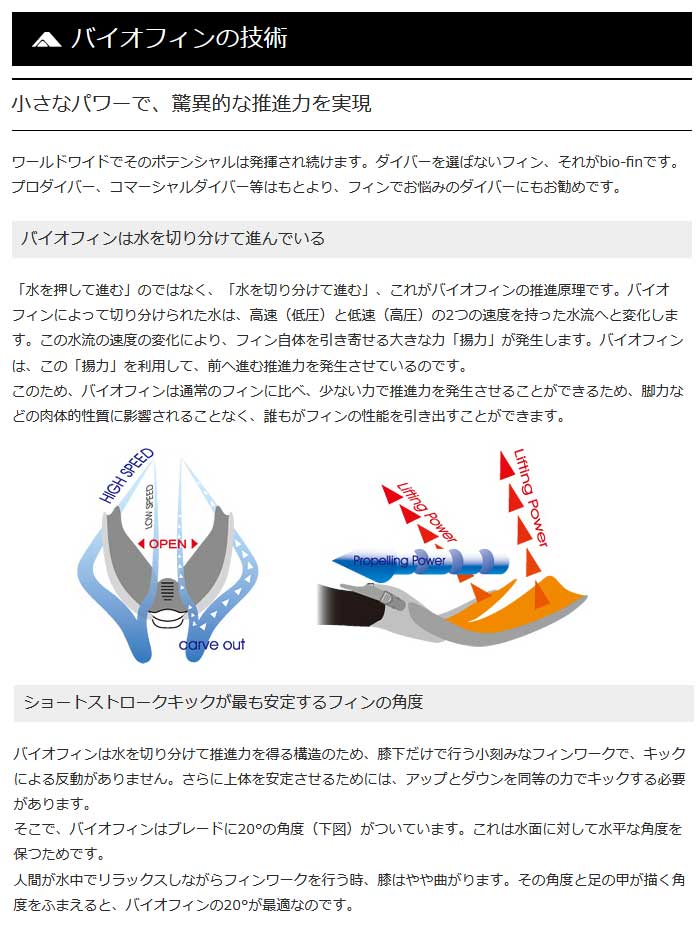 アポロ　バイオフィンプロ　サイズM　ブラック ダイビング用フィン apollo/アポロ バイオフィン・プロ