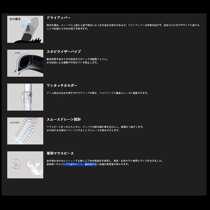女性向けレイラステイブル GULL/ガル GS-3173 ダイビング シュノーケル