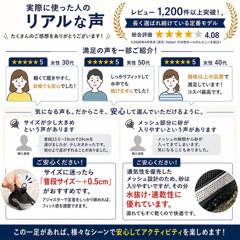 マリンシューズ水陸両用メンズレディースキッズ子どもアクアシューズ軽量通気性速乾厚底岩場歩きやすい脱げないフィット調整紐付き小石防止フィンソックス代用川遊び海水浴プールシュノーケリング旅行HeleiWahoヘレイワホ