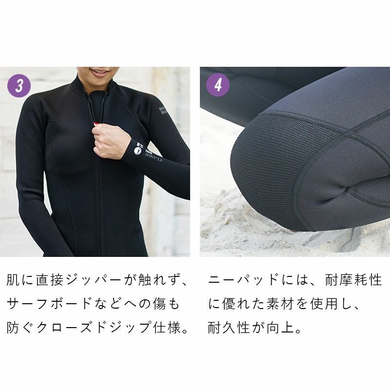 選べる5カラー2ピース ウェットスーツ レディース ロングジョン