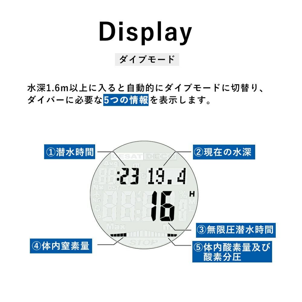 ソーラー充電式ダイブコンピューター TUSA/ツサ IQ1203 DCSolar ナイト