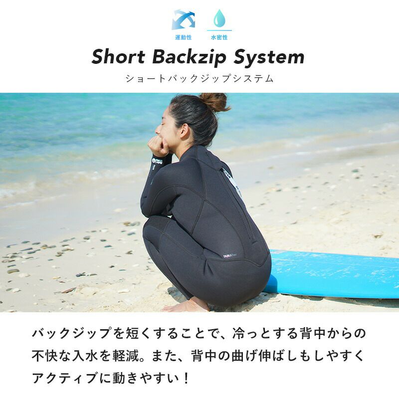 ヘレイワホ　3mm Mサイズ フルスーツ　ウェットスーツ 足首チャックレディース ヘレイワホ ウェットスーツ 3mm フルスーツ レディース 両面ジャージ