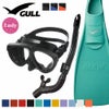 GULLガルミューマンティス5レイラドライダイビングマスクフィンシュノーケルセット軽器材3点セットダイビングマスクフルフットフィンスノーケルスキンダイビングスキューバダイビング軽器材セット【mantis5BK-leiladryBK-mew】