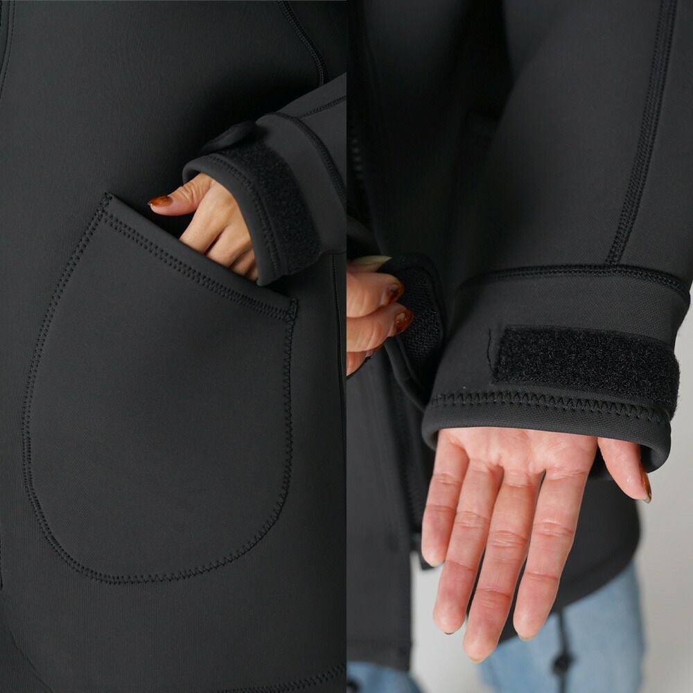 O'Neill 防水フード付きロングジャケット　ボートコート　スキン ボートコート 男女兼用 1.7mm スキン 防寒 防風 防水 フード付き 大