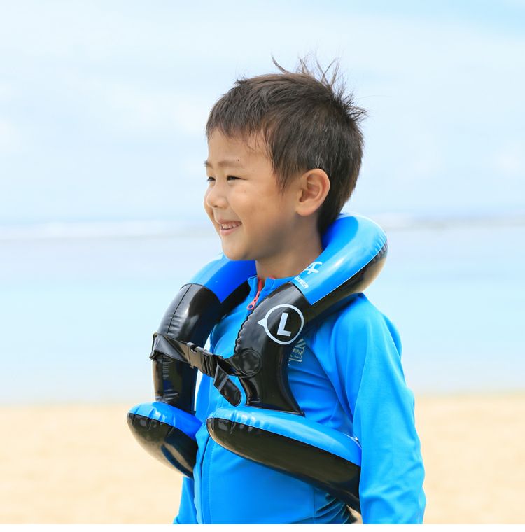 海　ライフジャケット　シュノーケル　ゴーグル　浮き輪　 大人～こども用スノーケリング ジャケット REEF TOURER/リーフツアラー