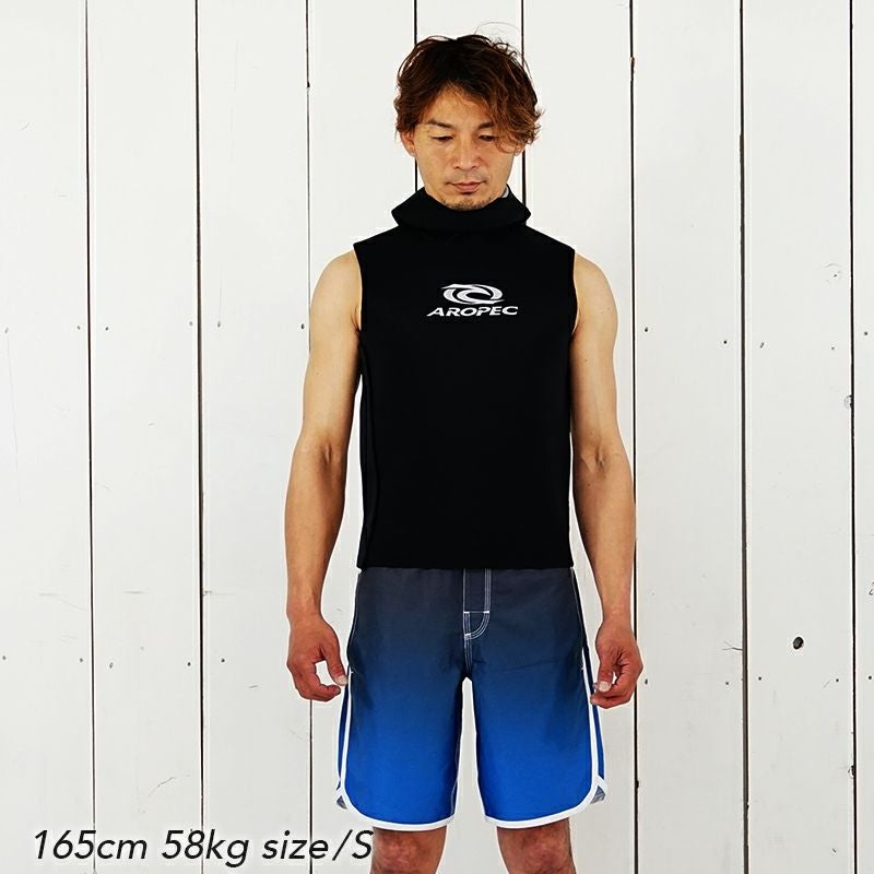 【残り2点】新品2mm/Lサイズ ココロア フードベスト ウエットスーツ 2mmフードベスト AROPEC/アロペック 男女兼用 サイドベルクロ