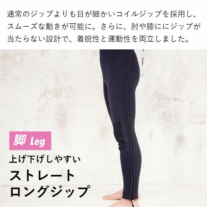 着やすさ」を最優先5mm×4mm ロングファスナーウェットスーツ メンズ