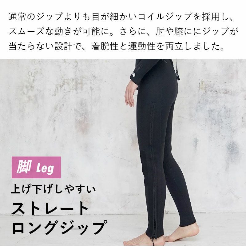 着やすさ」を最優先5mm×4mm ロングファスナーウェットスーツ