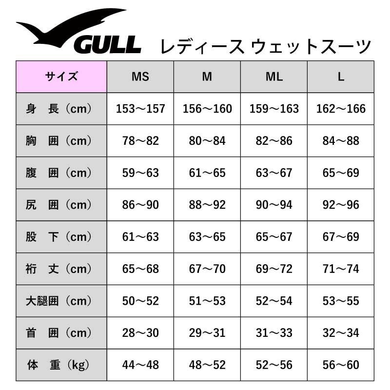GULL / ガル 3mm SKIN ジャケット ダイビング ジャケット レディース