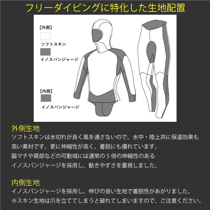 GULLSKIN/ガルスキン 3mm アプネアフードジャケット & ロングパンツ