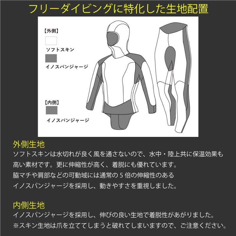 GULLSKIN/ガルスキン 3mm アプネアフードジャケット & ロングパンツ