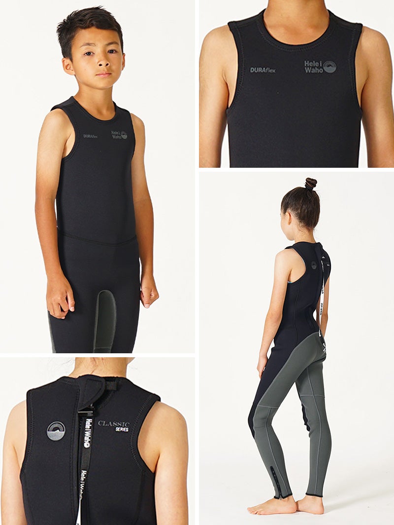 ウェットスーツキッズ子ども用男の子女の子ロングジョンHeleiWahoヘレイワホCLASSICクラシック2mmサーフィンダイビングSUPボディボードシュノーケリングプールスイミング水泳冷え対策保温