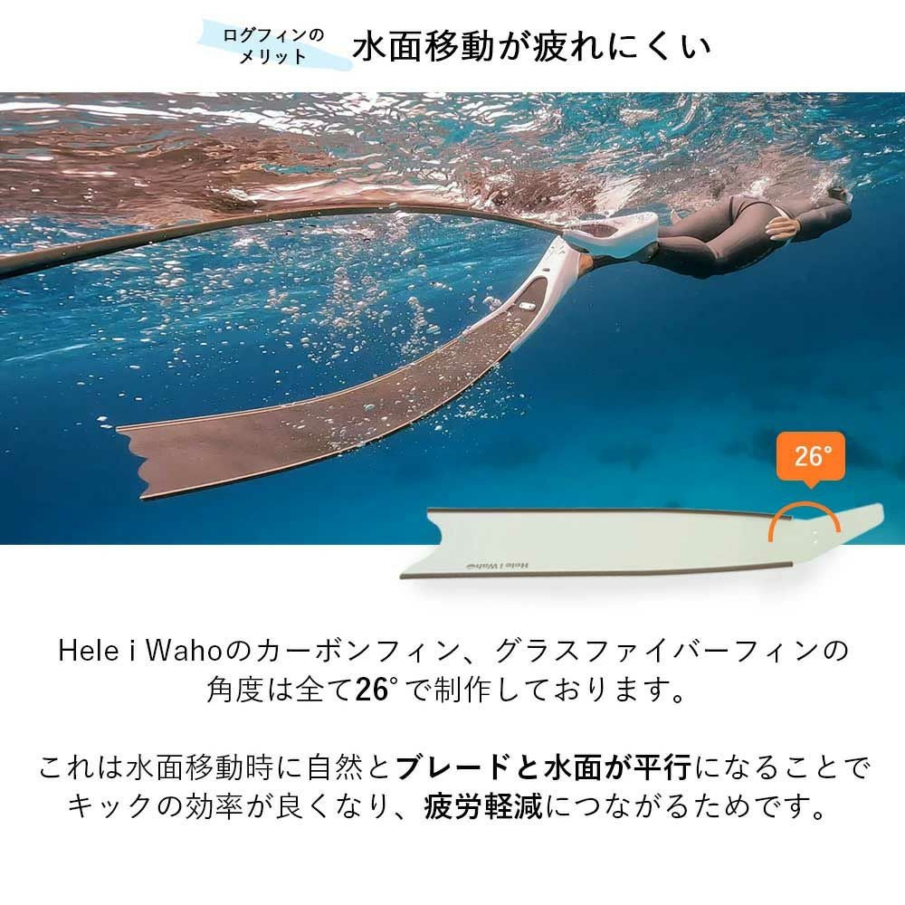 グラスファイバーフットポケットセット ロングフィン HeleiWaho