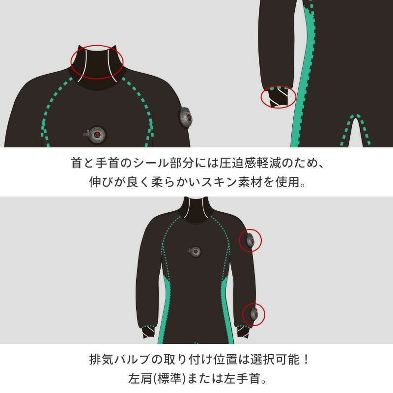 3mmフード付】 国産 最軽量 ドライスーツ 3.5mm メンズ レディース