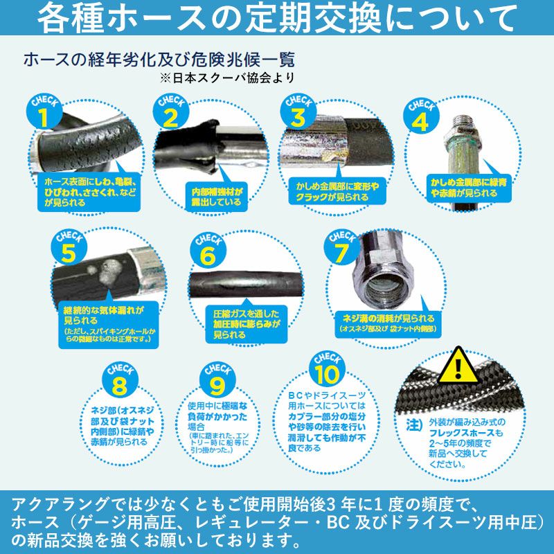 アクアラング スキューバ ダイビング ドライスーツ ホース 84cm ドライ