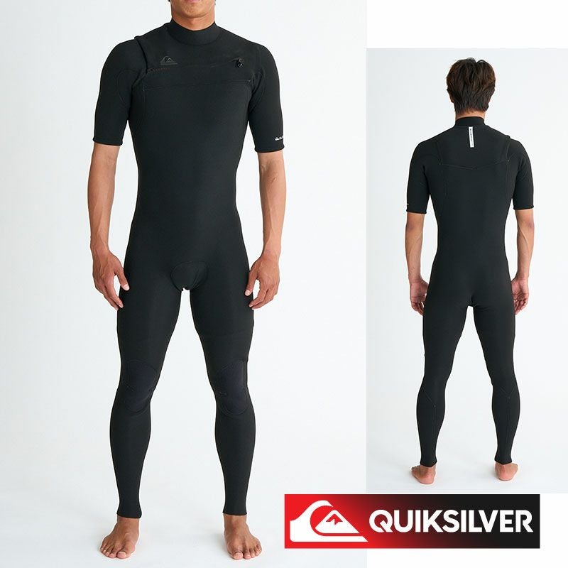Quiksilver 2ミリフルスーツ黒 ロゴゴールド クイックシルバー ウェットスーツ メンズ 2ミリ / 2ミリ バックジップ