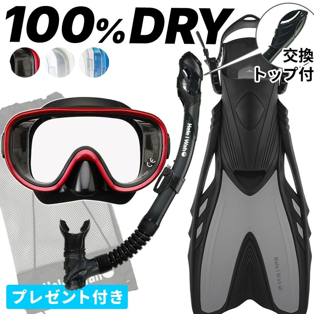 シュノーケリング　シュノーケル　道具一式　男性 シュノーケリング セット 3点セット マスク ドライ スノーケル フィン