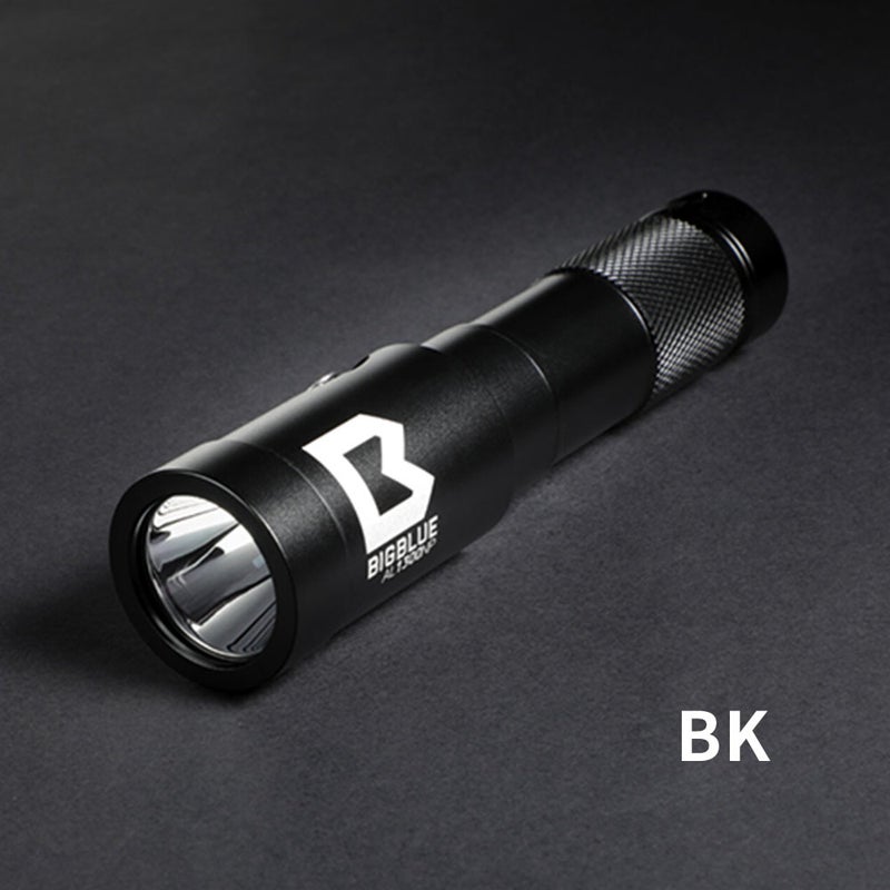 水中ライトbigblueAL-1300NPLEDハンディライトスポットビームピンポイント4段階調光SOS点滅プッシュ式スイッチ防水耐圧耐腐食アルミ写真静止画マクロ撮影機材コンパクト軽量小型ダイビングマリンスポーツビッグブルー