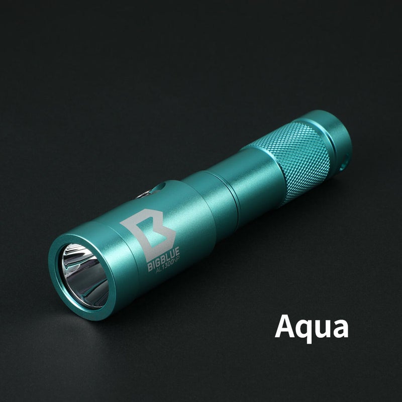 水中ライトbigblueAL-1300NPLEDハンディライトスポットビームピンポイント4段階調光SOS点滅プッシュ式スイッチ防水耐圧耐腐食アルミ写真静止画マクロ撮影機材コンパクト軽量小型ダイビングマリンスポーツビッグブルー