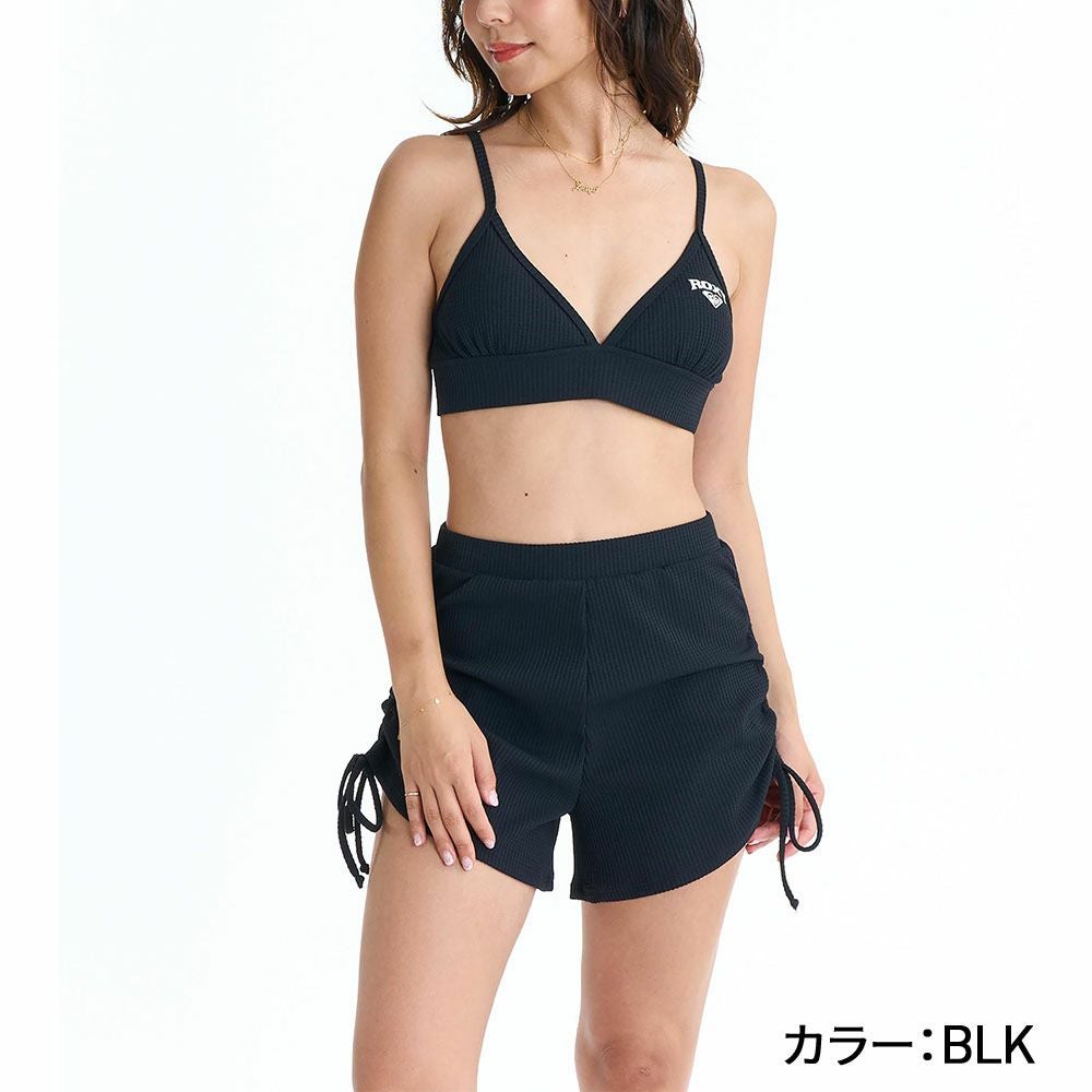 roxy レディース　水着セット　ラッシュガード　3点セット　黒　S ロキシー ROXY 水着 レディース ラッシュガード付 3点セット 水陸両用