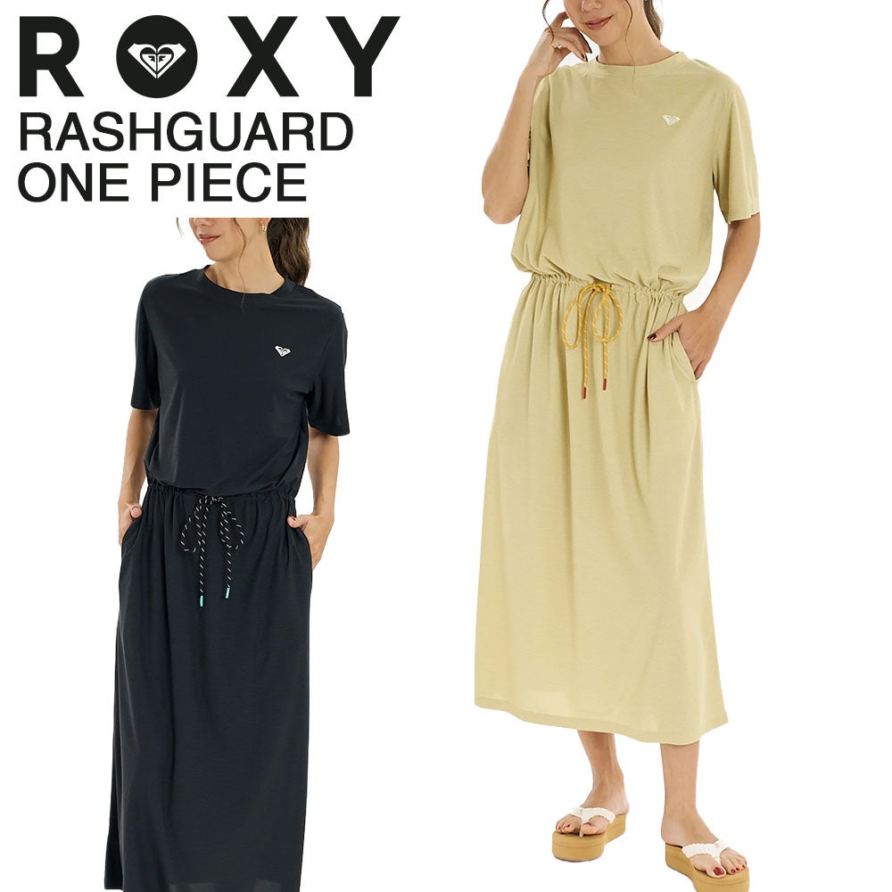 ロキシー ROXY ラッシュワンピース 半袖ワンピース 速乾 UVカット 水陸