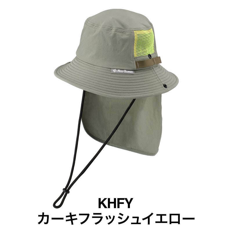 UVハットキッズレディースRA5018REEFTOURERリーフツアラーマリンハットメンズレディースバケットハットUPF50+首日焼け防止ネックガードシュノーケリングダイビング海水浴帽子